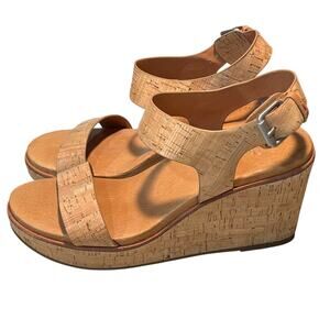 Gentle Souls by Kenneth Cole Judi Cork Wedge Platform Summer Sandals Size 10